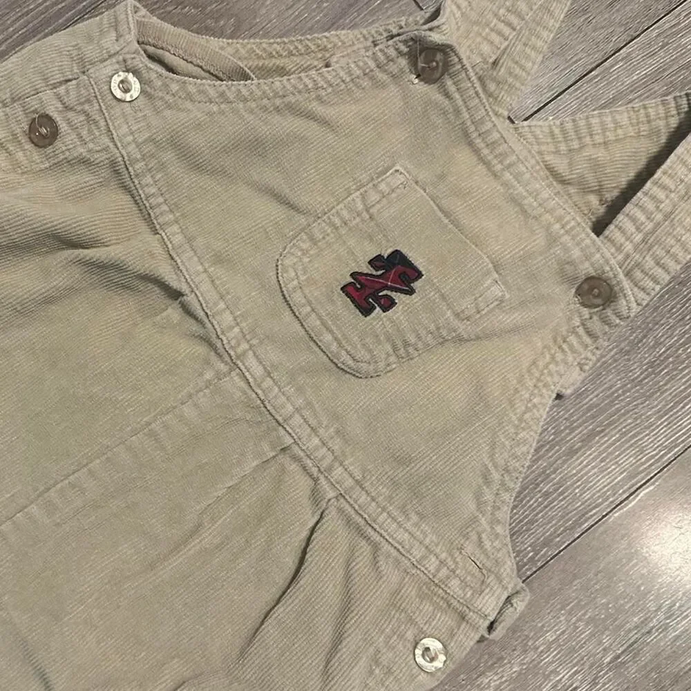 Izod Tan and Khaki Dungarees-overalls